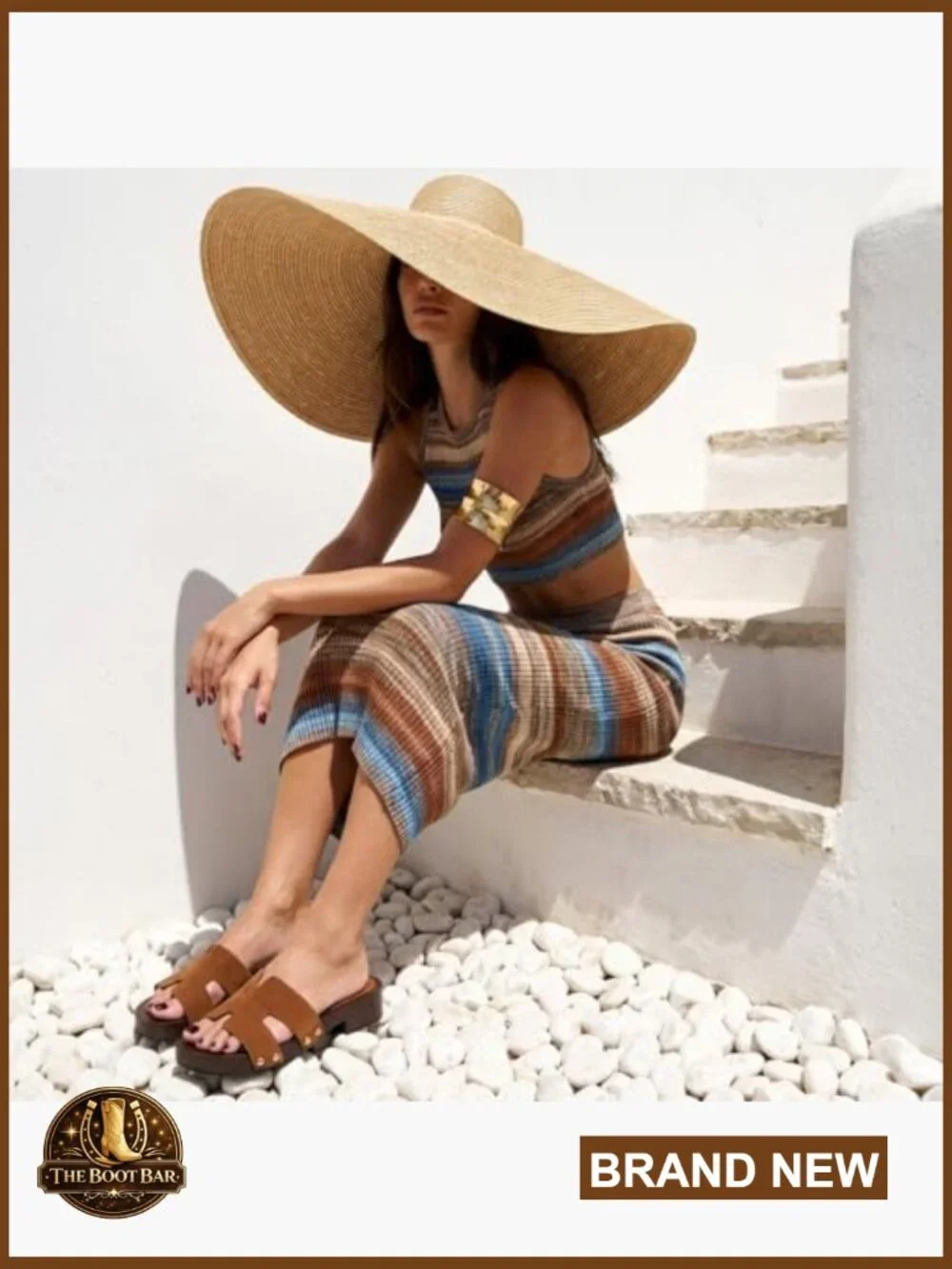 Genuine Leather Suede Platform Sandals Women Heeled Slide Adjustable Strap - Picture 3 of 7